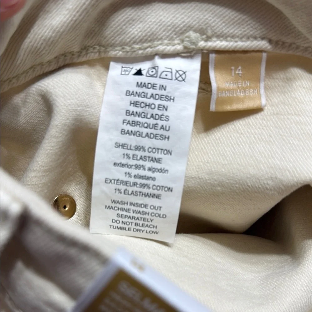 Michael Kors Cream High Rise Jeans Relaxed Fit